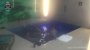 Threesome with friends in the motel pool part 2