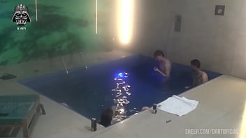 Threesome with friends in the motel pool part 2