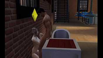 Sims blowjob in a club