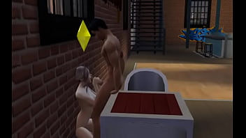 Sims blowjob in a club