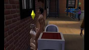 Sims blowjob in a club