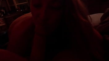 Blonde sexy girlfriend sucks cock