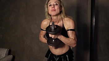Oiled & dumbbell fucked hard