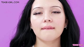 Gorgeous brunette close up tease