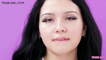 Gorgeous brunette close up tease