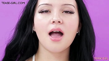 Gorgeous brunette close up tease
