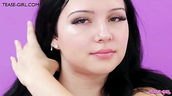 Gorgeous brunette close up tease