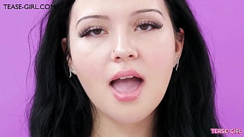 Gorgeous brunette close up tease
