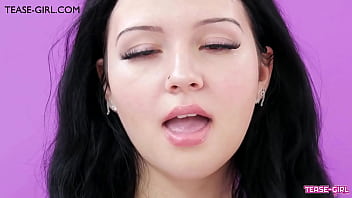 Gorgeous brunette close up tease