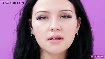 Gorgeous brunette close up tease