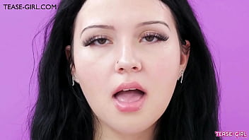 Gorgeous brunette close up tease
