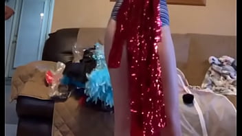 Chick has nice natural wedgie in bodysuit