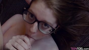 Putting her mouth and pussy to work in order to drain every drop into her