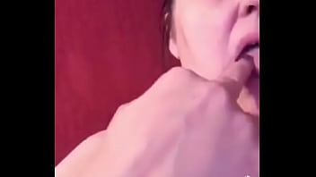 My pregnant ex mrs fingering herself then licking her fingers clean