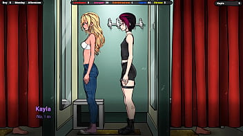 A sweet modest girl relieves stress after a depraved day at work