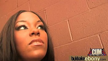 First time ebony with a group of white dicks 6