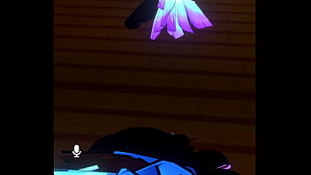 A girl sucking a desktop player off