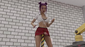 All the way through by redvoidcgi dick girl fucked by a huge pole until it comes out the other side