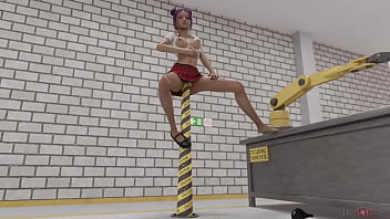 All the way through by redvoidcgi dick girl fucked by a huge pole until it comes out the other side