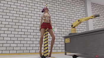 All the way through by redvoidcgi dick girl fucked by a huge pole until it comes out the other side