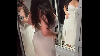 Try on haul chubby latina dani valentina strips down in dressing room