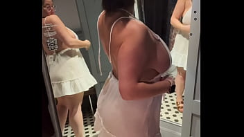 Try on haul chubby latina dani valentina strips down in dressing room