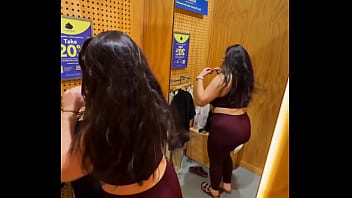 Try on haul chubby latina dani valentina strips down in dressing room