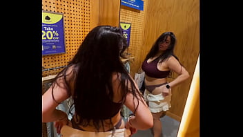 Try on haul chubby latina dani valentina strips down in dressing room