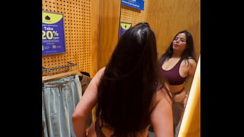 Try on haul chubby latina dani valentina strips down in dressing room