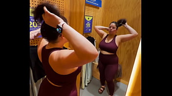 Try on haul chubby latina dani valentina strips down in dressing room