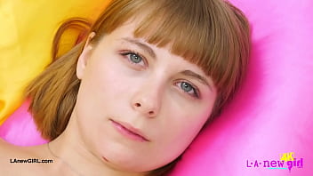 Radiant blonde beauty naked close up