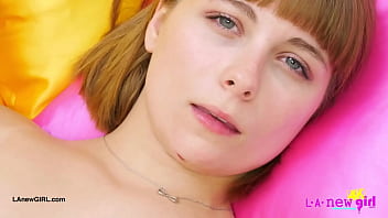 Radiant blonde beauty naked close up