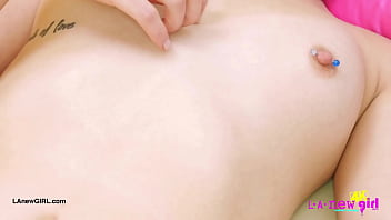 Radiant blonde beauty naked close up