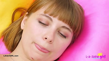 Radiant blonde beauty naked close up