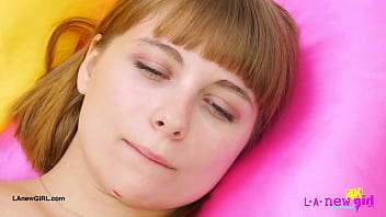 Radiant blonde beauty naked close up