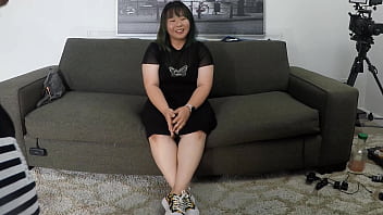 Thick asian gets so horny she needs cock in both holes on camera