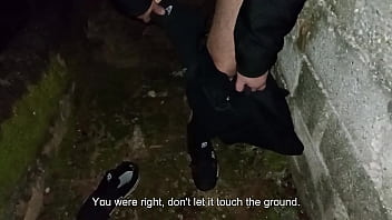 Couple peeing and having sex in public behind the church