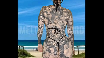 Milf micro bikini modelling on the beach