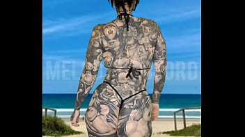 Milf micro bikini modelling on the beach