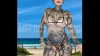 Milf micro bikini modelling on the beach