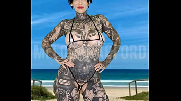 Milf micro bikini modelling on the beach