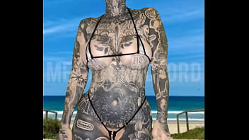 Milf micro bikini modelling on the beach