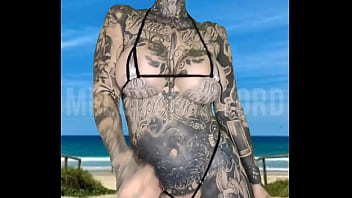 Milf micro bikini modelling on the beach