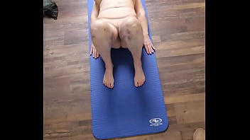 Hot milf does naked yoga
