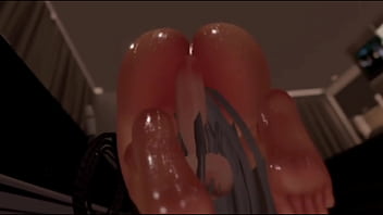 Riding dildo and making wet noises