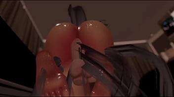 Riding dildo and making wet noises