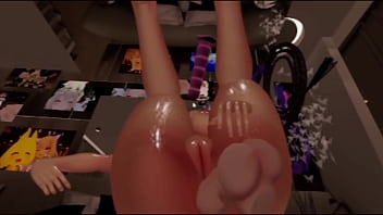 Riding dildo and making wet noises