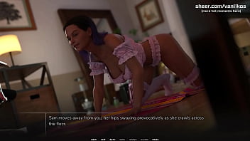 Busty lesbian teen with a big ass tries her first cock hot first blowjob and cum swallowing taboo university steam game 3d animated hentai game