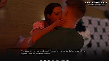 Busty lesbian teen with a big ass tries her first cock hot first blowjob and cum swallowing taboo university steam game 3d animated hentai game