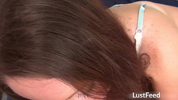 Curvy real amateur kate evans gives a blowjob in front of the camera and gets a huge facial